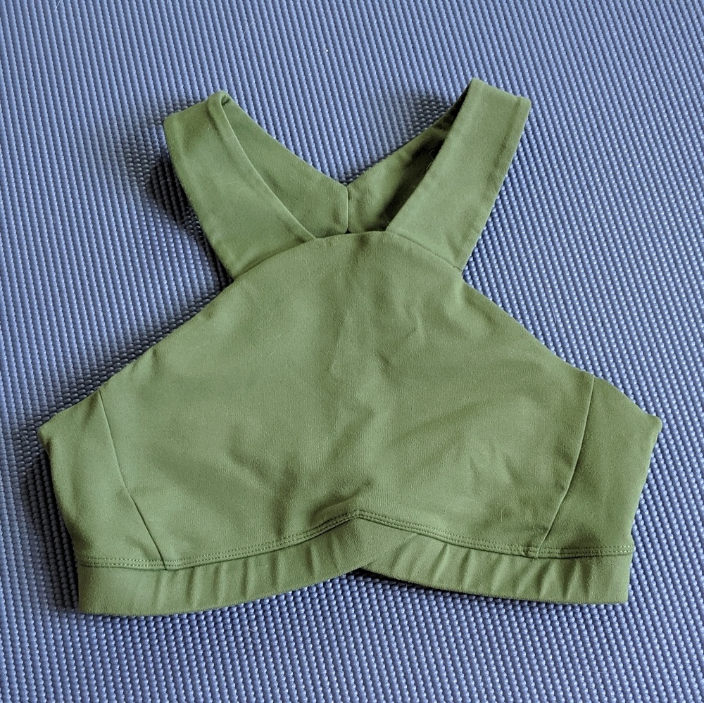 Fabletics Elora High Support Sports Bra (Green)